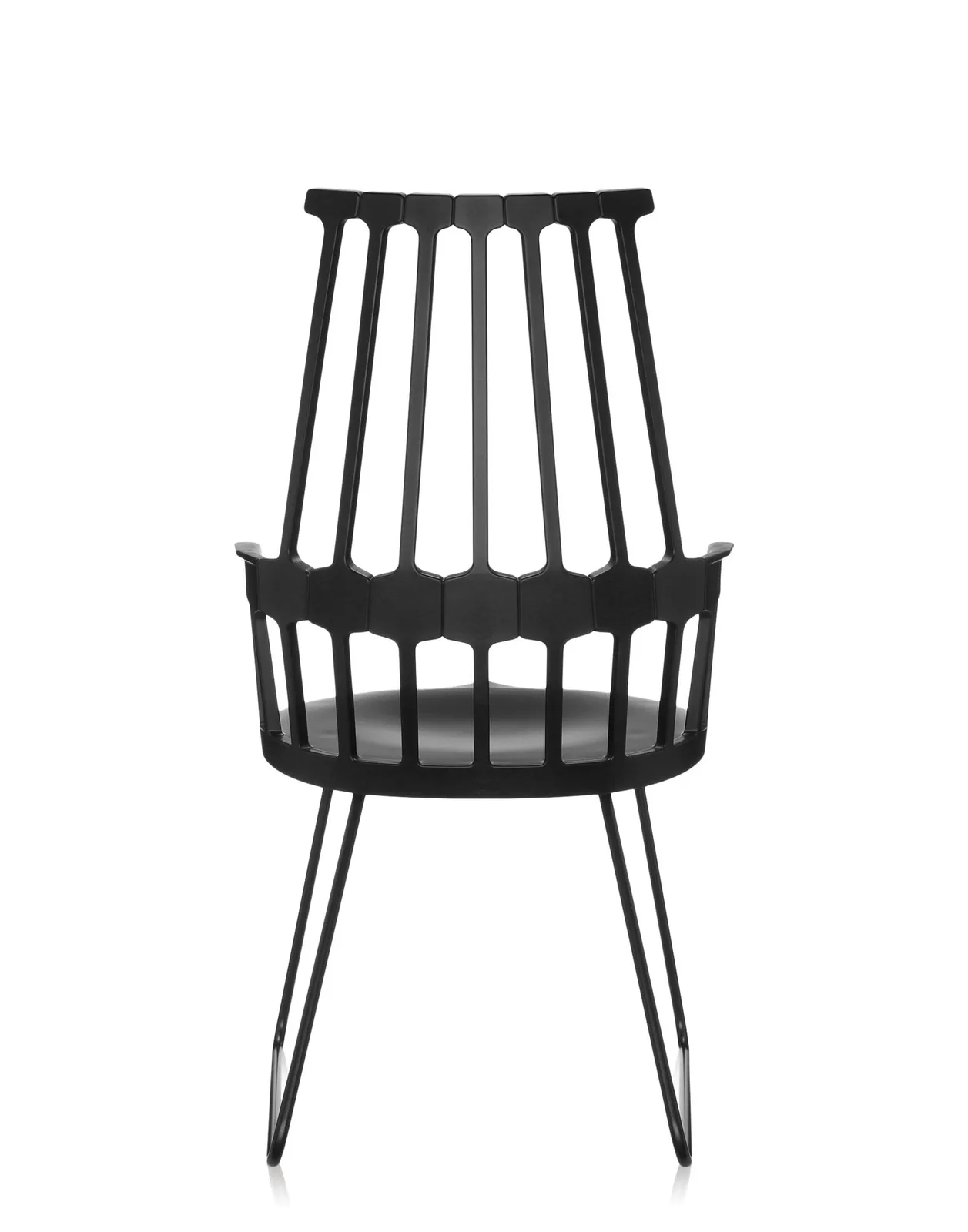 Кресло Comback (черное) на салазках Kartell, арт. 5950/09 — изображение товара 4
