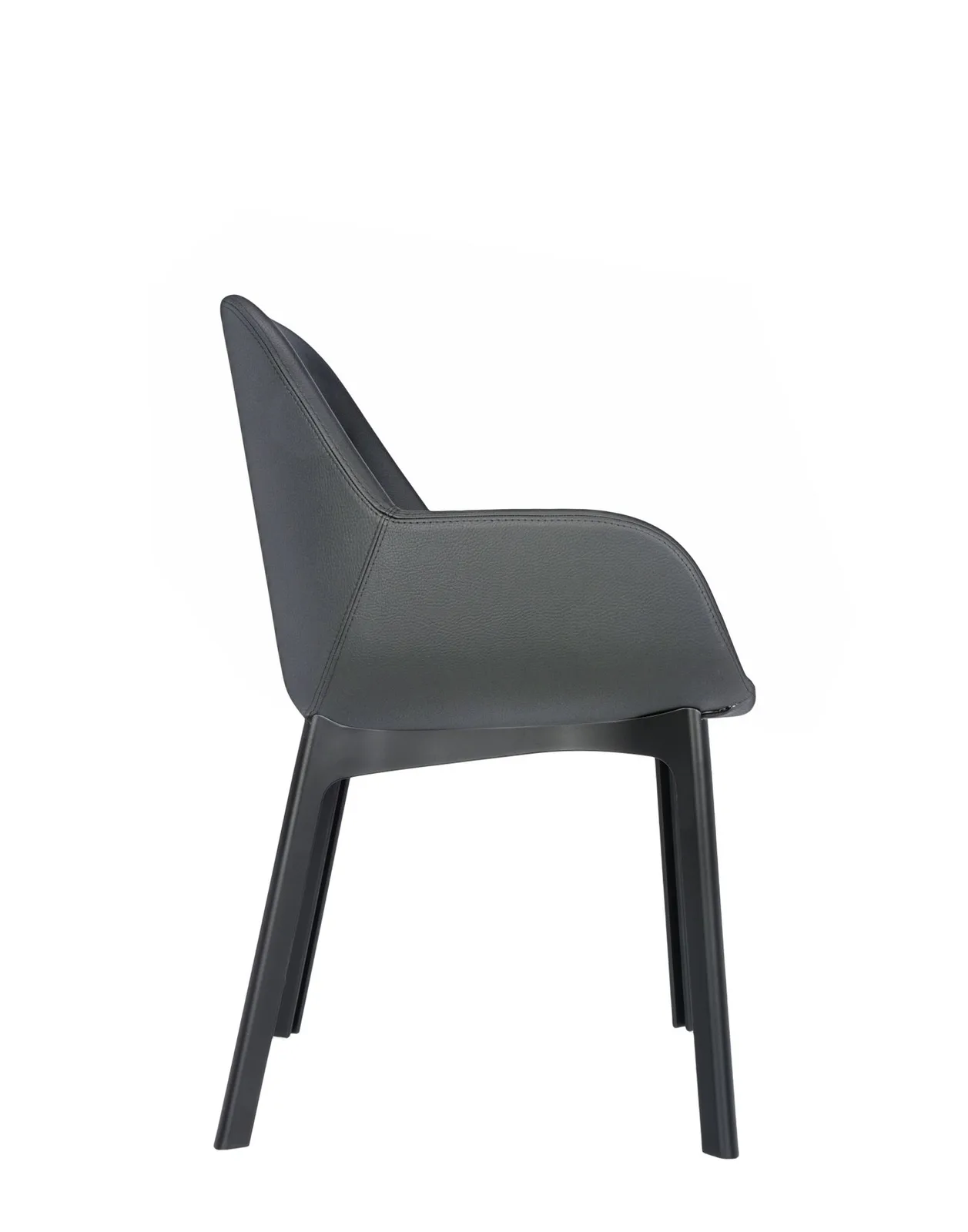 Кресло Clap (черное/серое) эко-кожа Kartell, арт. 4183/NG — изображение товара 3
