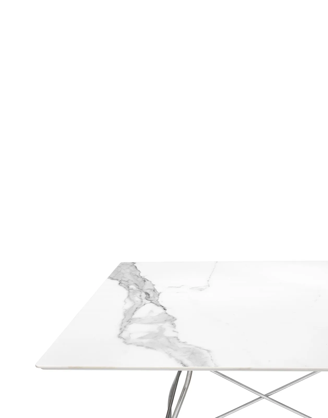 Стол Glossy (белый/хромированный) 118x118см, мрамор Kartell, арт. 4590/MB — изображение товара 2