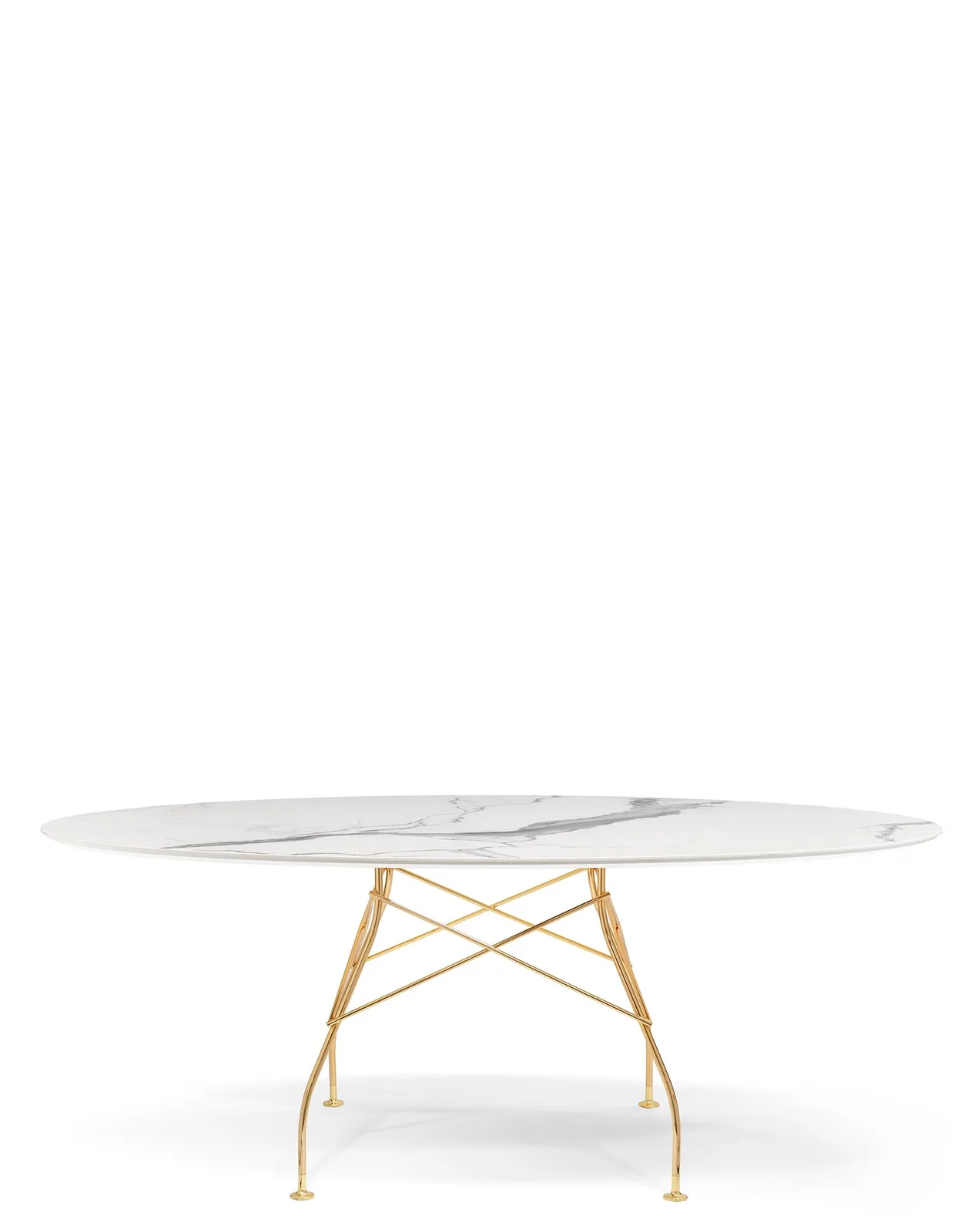 Стол Glossy (белый/золотой) 192x118см Kartell, арт. 4579/MB