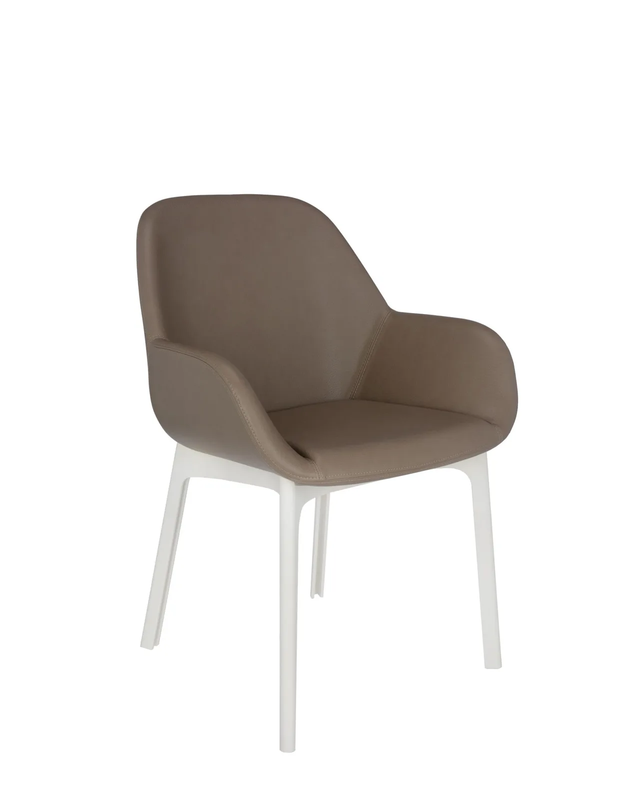 Кресло Clap (белое/бежевое) эко-кожа Kartell, арт. 4183/BT — изображение товара 4