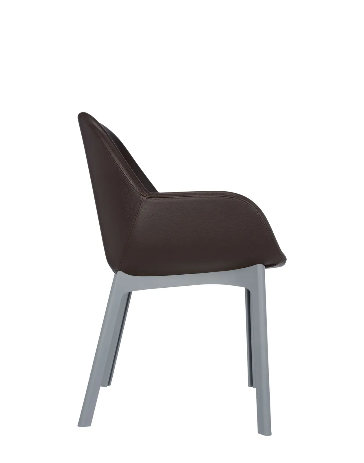 Кресло Clap (серое/коричневое) эко-кожа Kartell, арт. 4183/GM — изображение товара 3