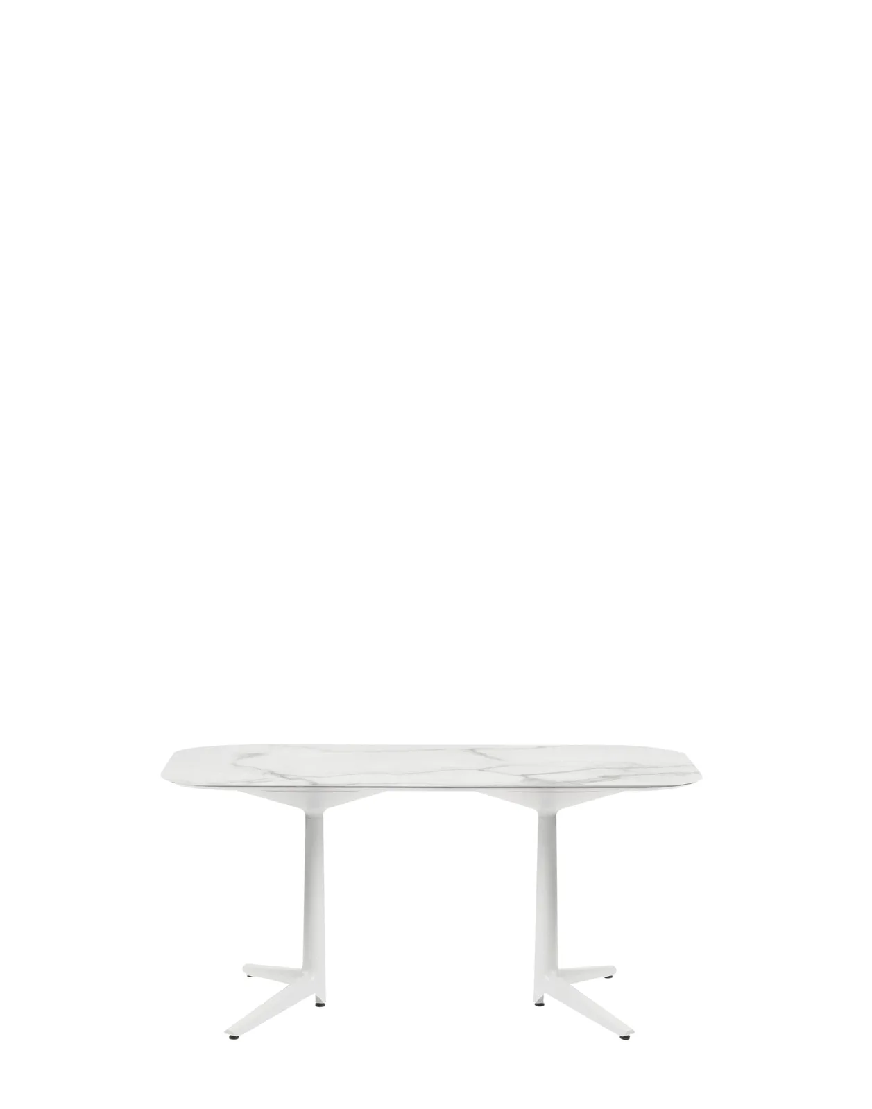 Стол Multiplo (белый) 158x90см, мрамор, закругленные углы Kartell