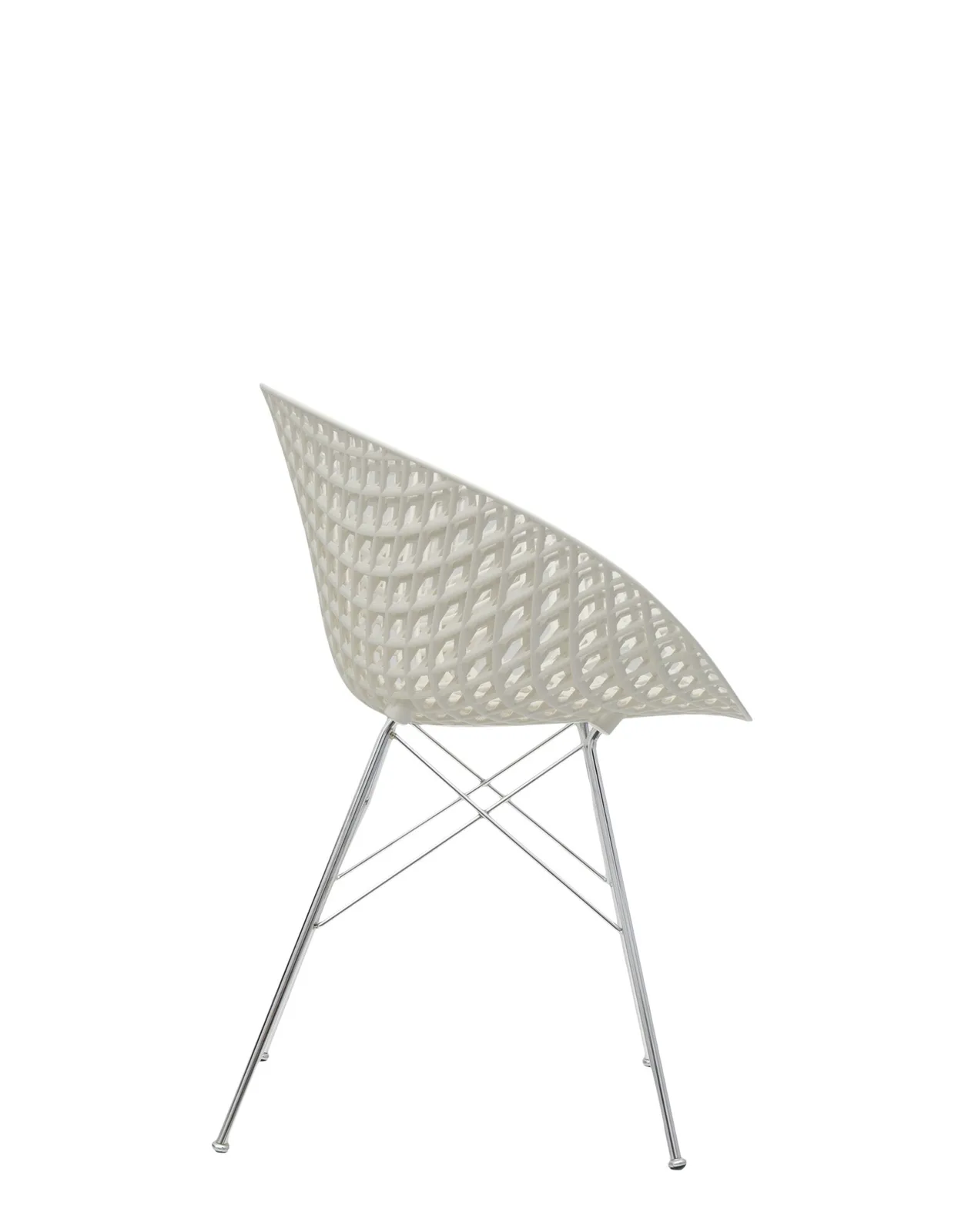 Кресло Smatrik (белое /хромированное) на ножках Kartell, арт. 5834/B3 — изображение товара 3