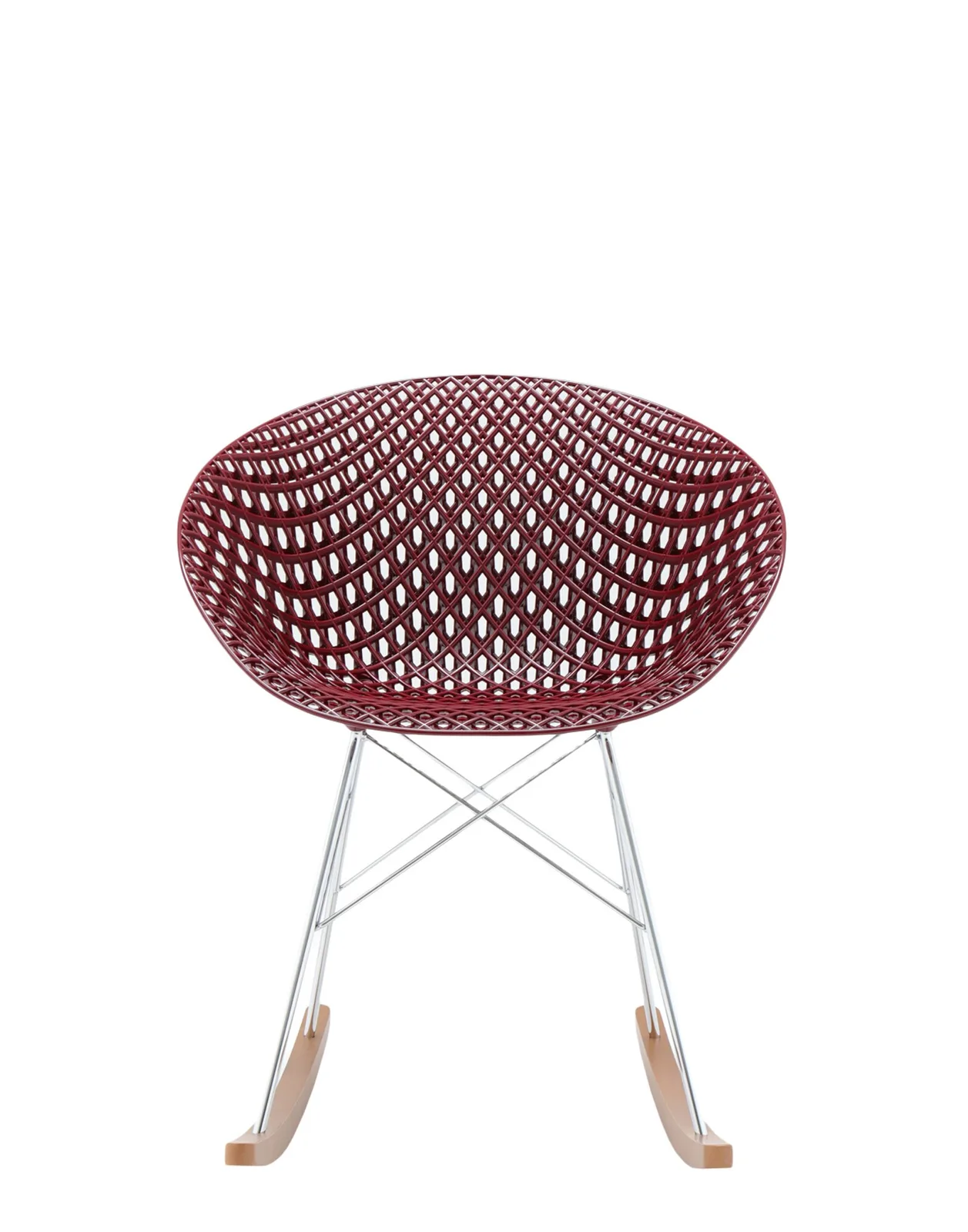 Кресло Smatrik (фиолетовое/дерево) на салазках Kartell