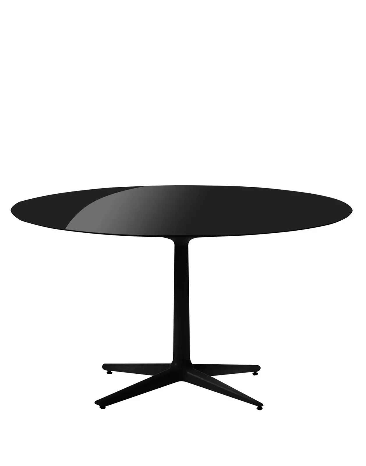 Стол Multiplo (черный) диаметр 118см, стекло, крестообразное основание Kartell, арт. 4080/VN — изображение товара 1