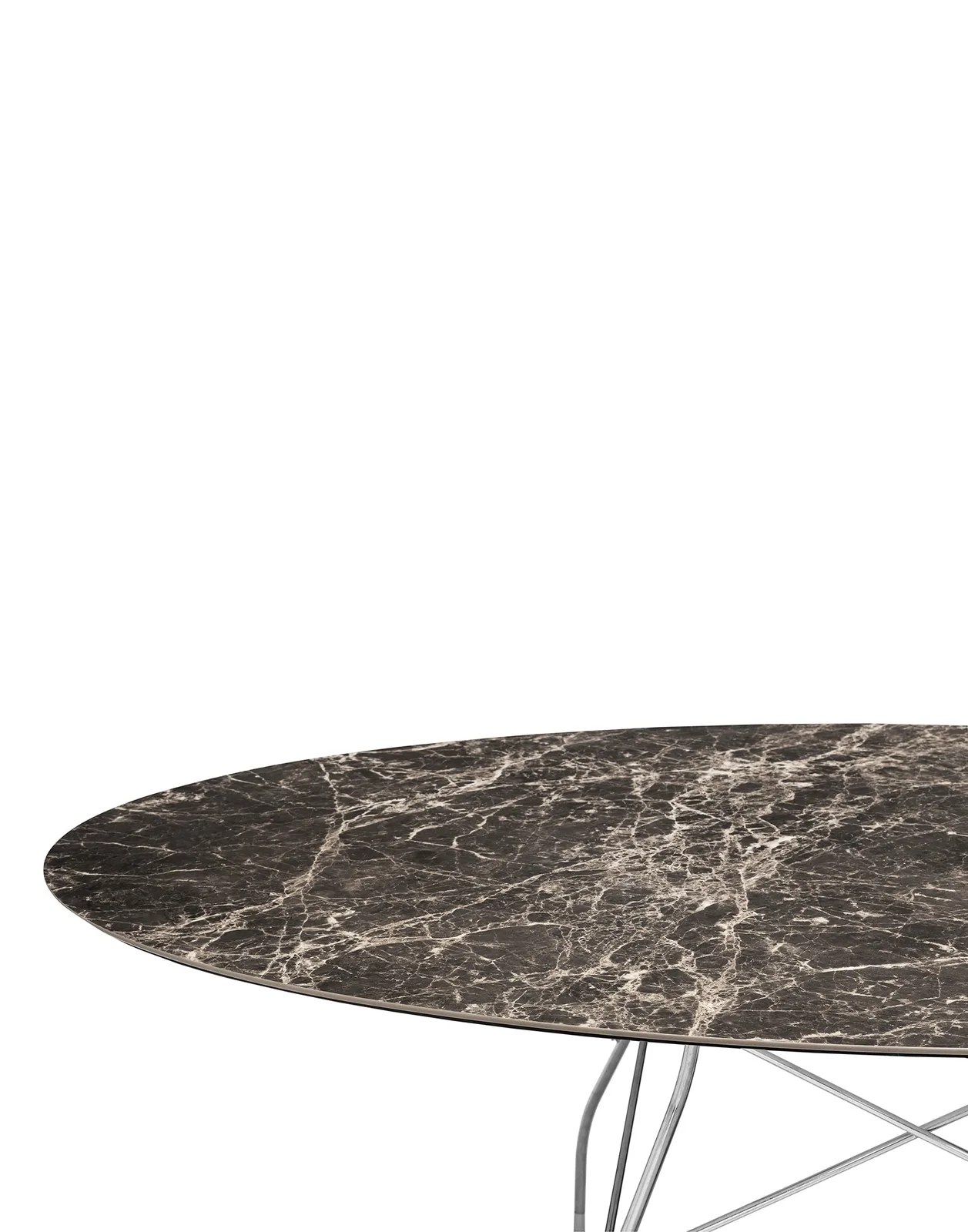 Стол Glossy (коричневый/хромированный) 192x118см Kartell, арт. 4572/MM — изображение товара 2