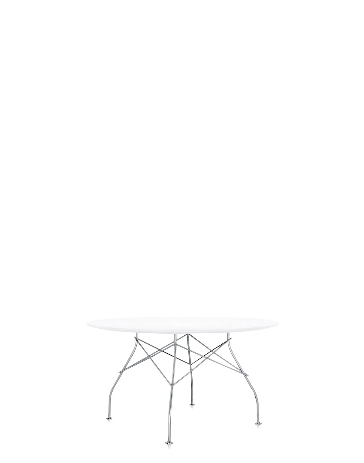Стол Glossy (белый/хромированный) диаметр 130см Kartell, арт. 4561/2P — изображение товара 2
