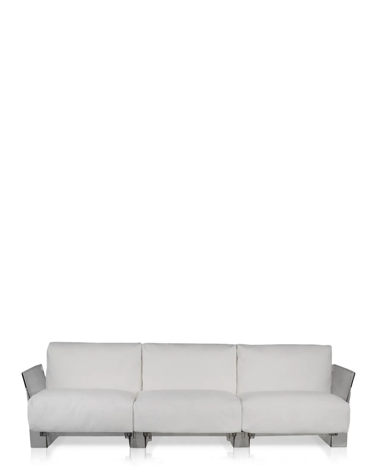 Диван Pop трехсекционный (белый/кристалл) Kartell