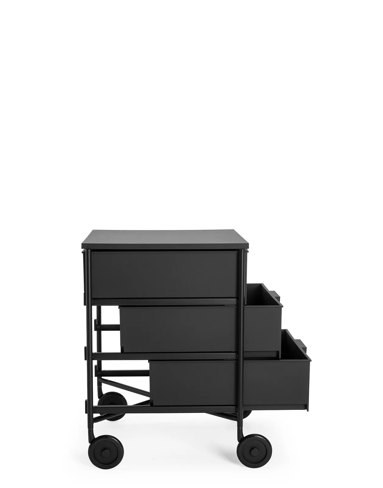 Контейнер Mobil на колесах (черный матовый) с тремя ящиками Kartell, арт. 2012/09 — изображение товара 2