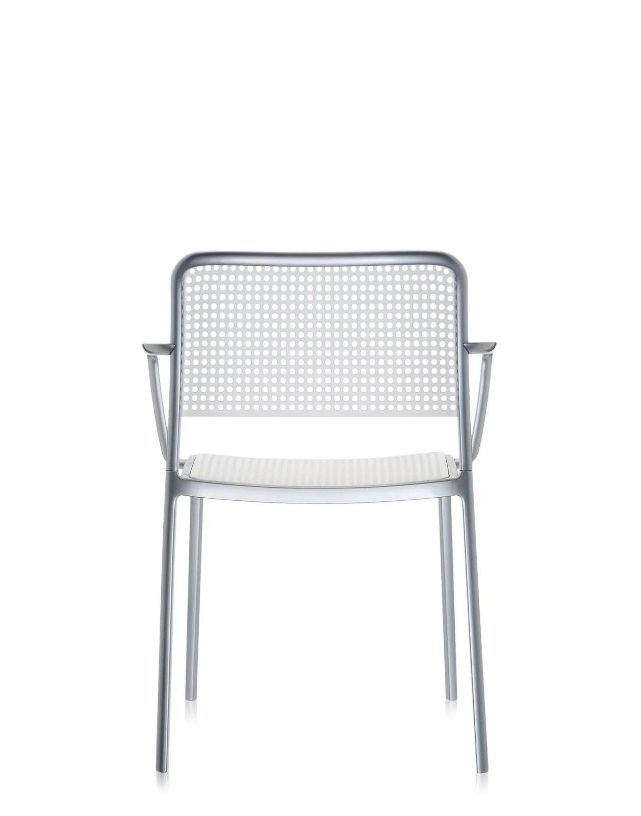 Стул Audrey Shiny с подлокотниками (белый/хромированный) Kartell, арт. 5878/L1 — изображение товара 2