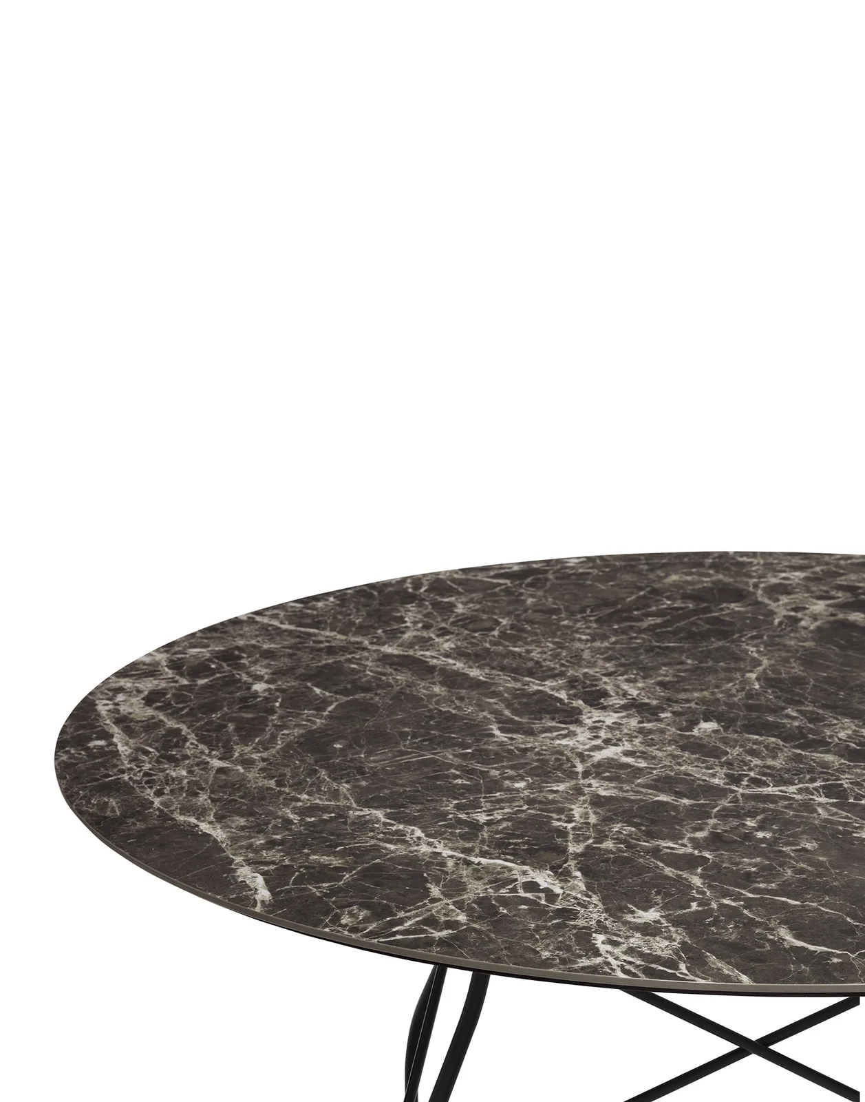 Стол Glossy (коричневый/черный) диаметр 128см, мрамор Kartell, арт. 4578/MM — изображение товара 2