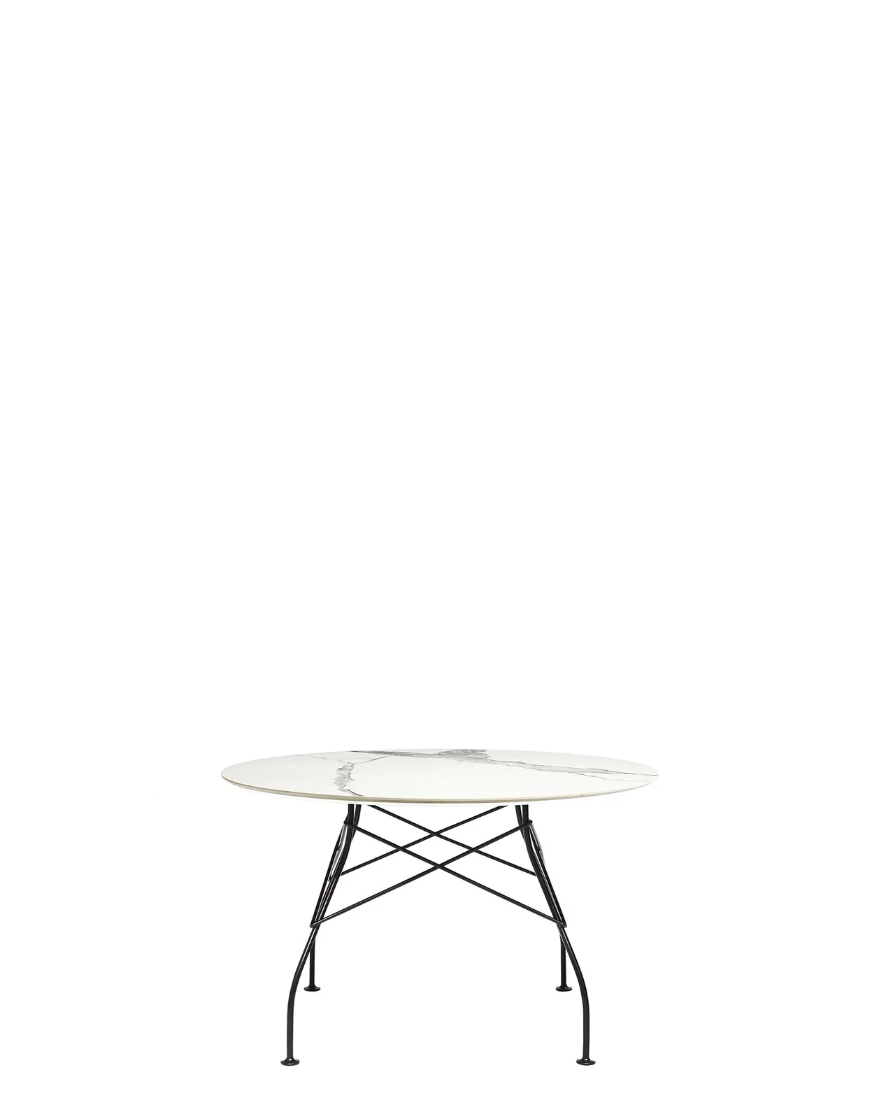 Стол Glossy (белый/черный) диаметр 118см, мрамор Kartell, арт. 4565/MB