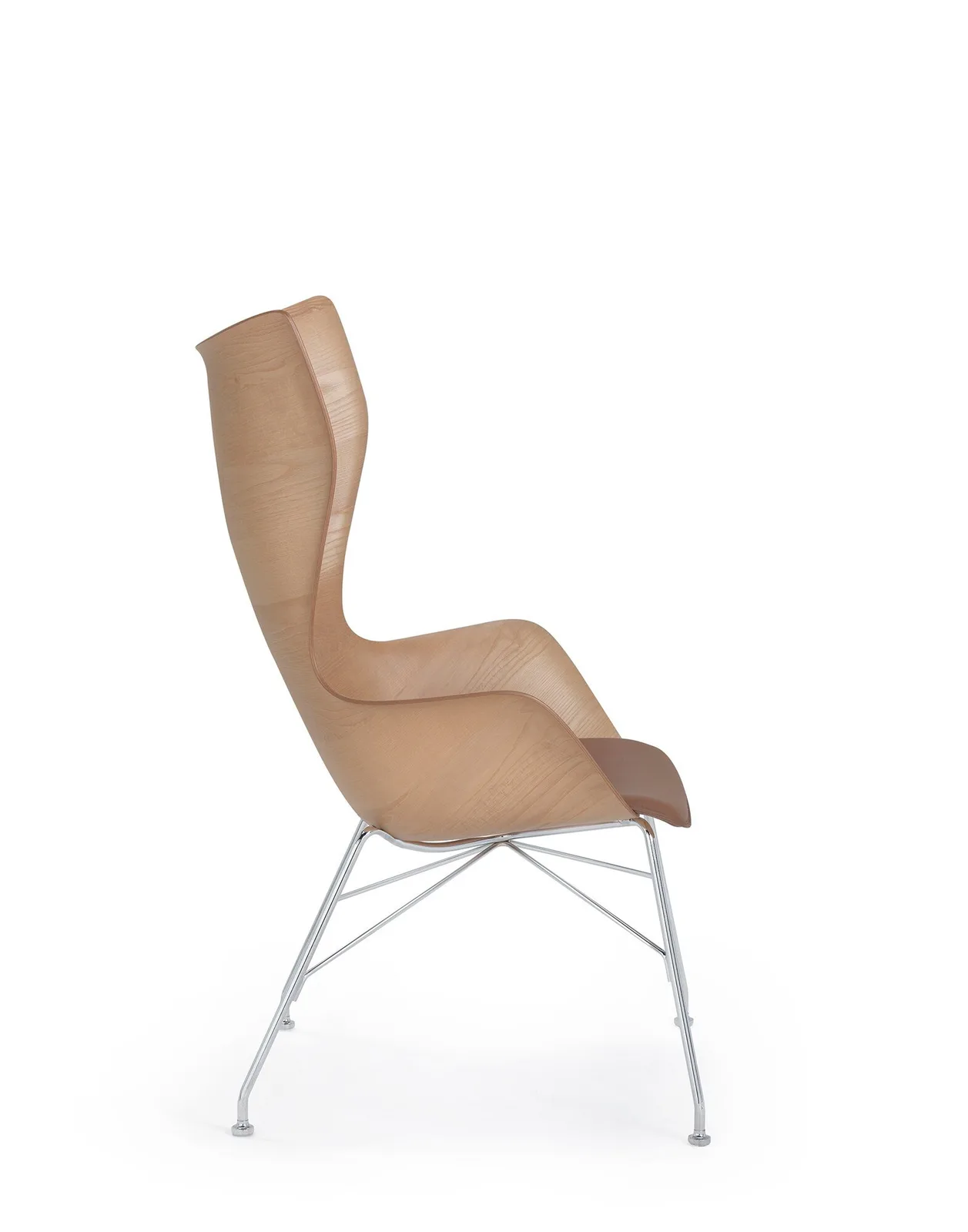 Кресло K/Wood (дерево/хромированное) с текстурой и кожей Kartell, арт. 4917/CC — изображение товара 3