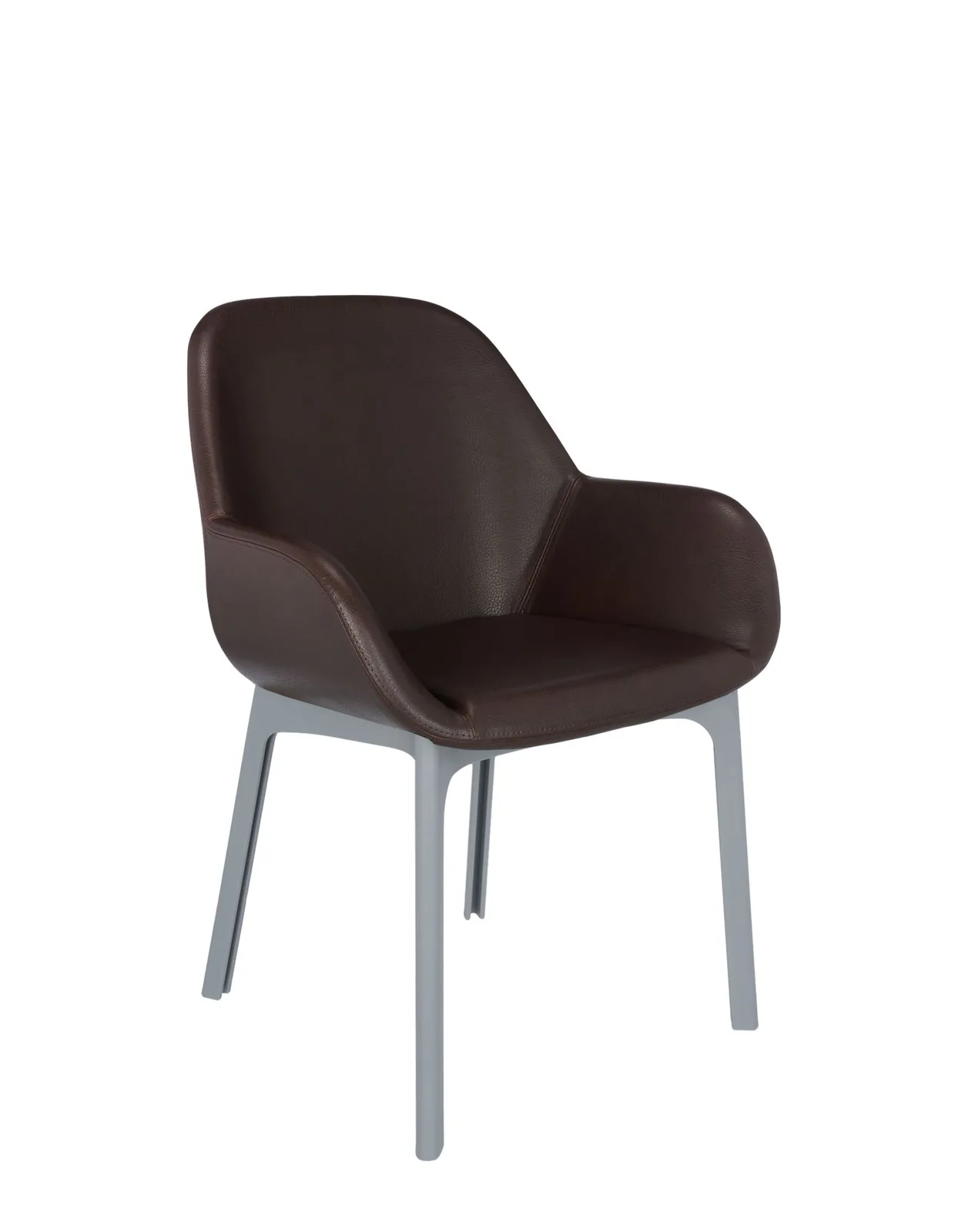 Кресло Clap (серое/коричневое) эко-кожа Kartell, арт. 4183/GM — изображение товара 4