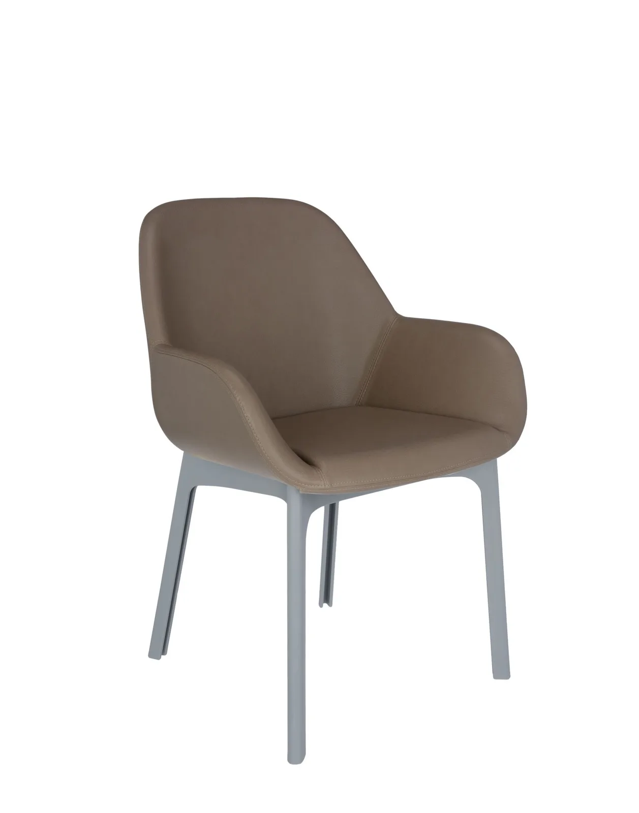 Кресло Clap (серое/бежевое) эко-кожа Kartell, арт. 4183/GT — изображение товара 4