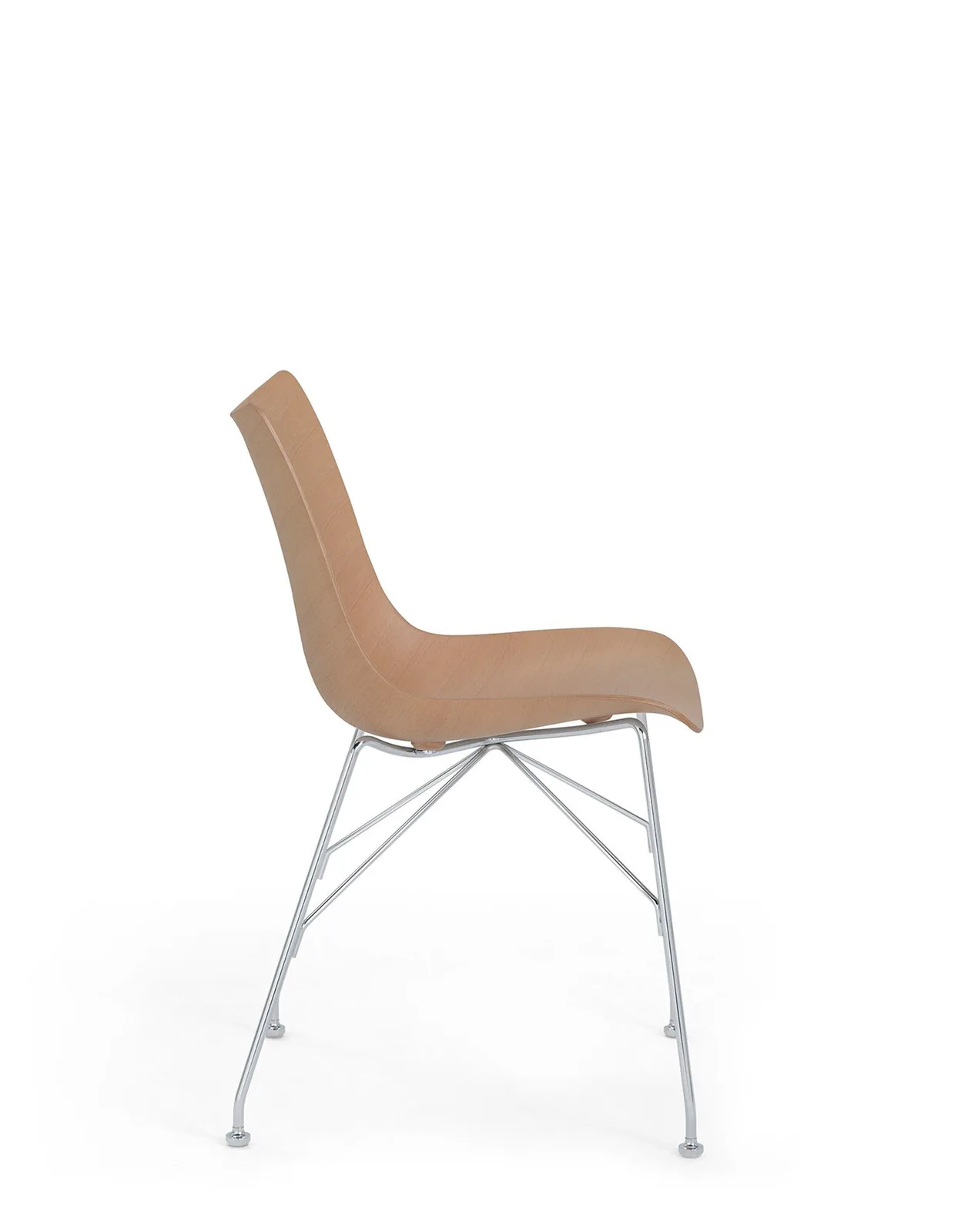 Стул P/Wood (дерево/хромированный) высота сиденья 43,5 см Kartell, арт. 4911/CC — изображение товара 3