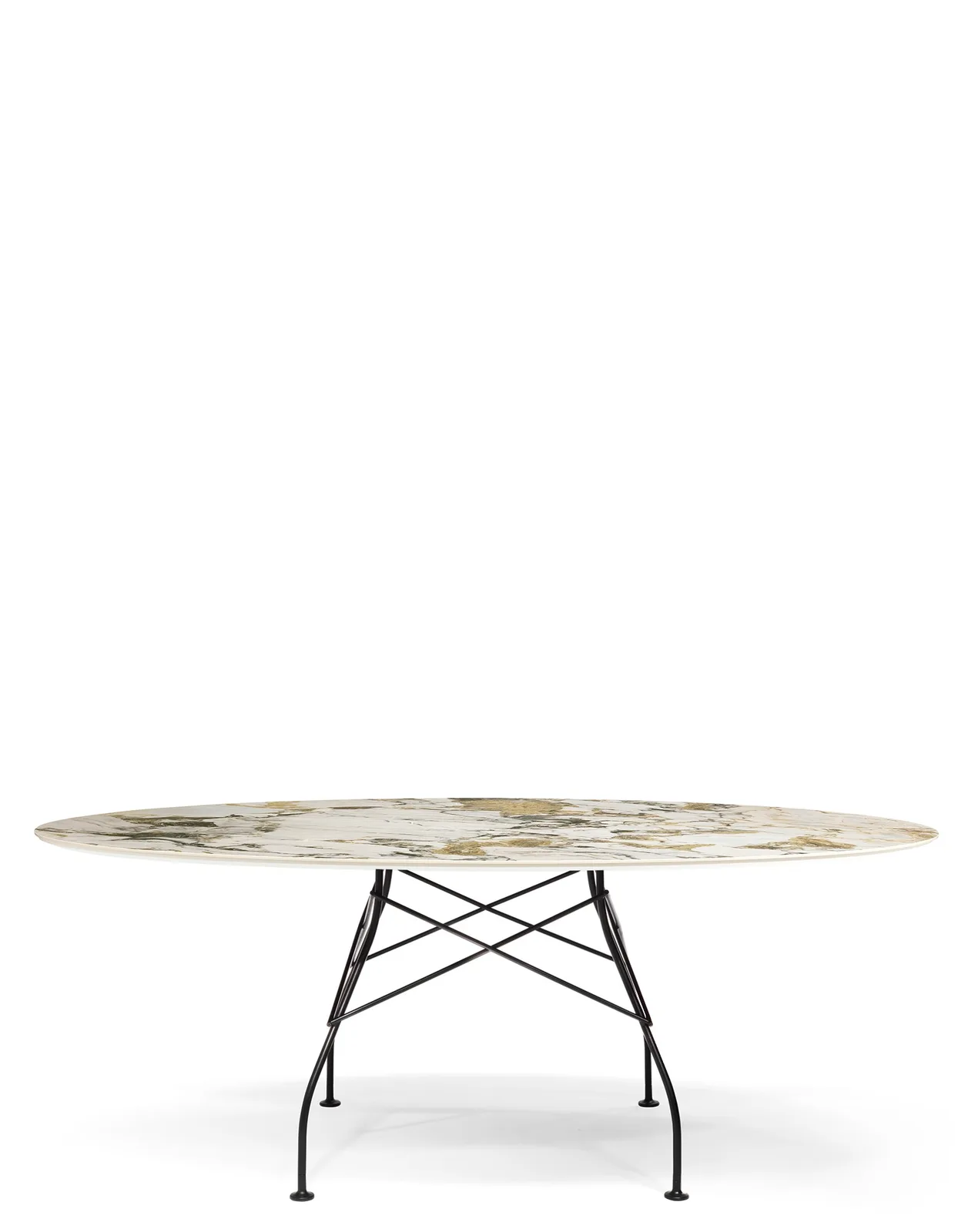 Стол Glossy (бежевый/черный) 192x118см, мрамор Kartell, арт. 4573/MS