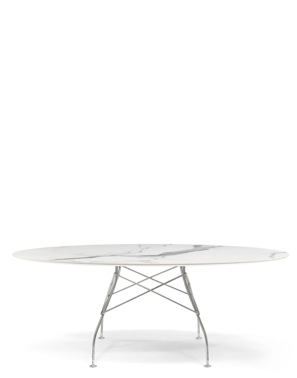 Стол Glossy (белый/хромированный) 192x118см Kartell, арт. 4572/MB