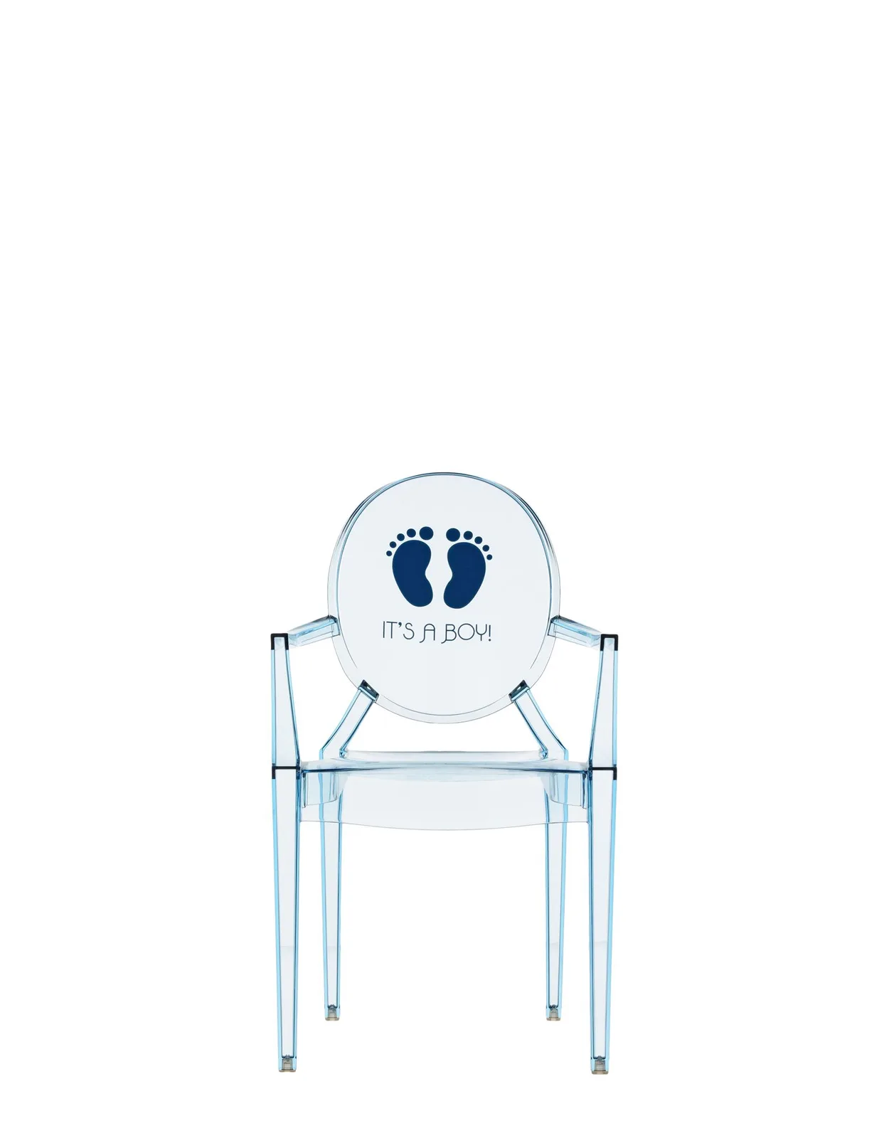 Стул детский Lou Lou Ghost (голубой) с рисунком Kartell