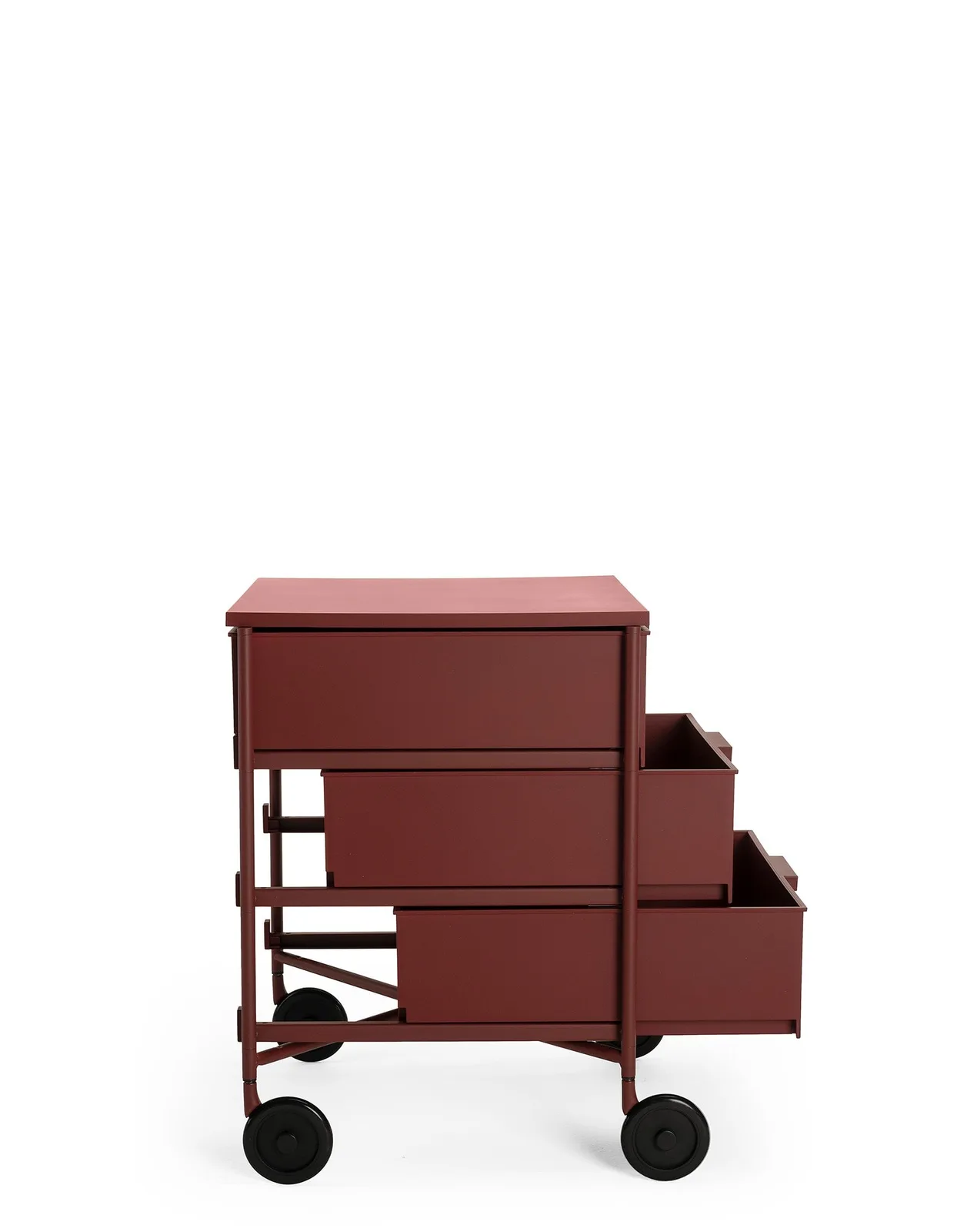 Контейнер Mobil на колесах (сливовый матовый) с тремя ящиками Kartell, арт. 2012/PR — изображение товара 2