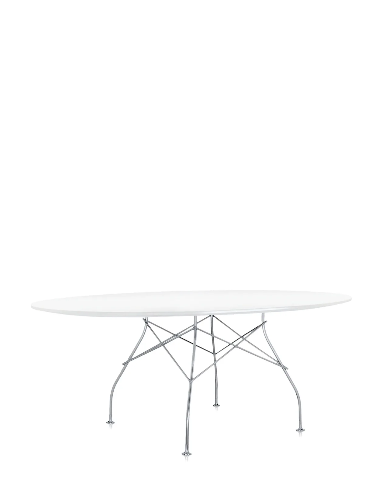 Стол Glossy (белый/хромированный) 194x120см Kartell, арт. 4562/2P — изображение товара 3