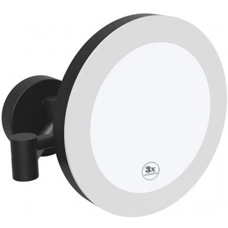 Косметическое зеркало d.200 мм с подсветкой LED (сенсорное) черный Bemeta, арт. 116101770 — изображение товара 2
