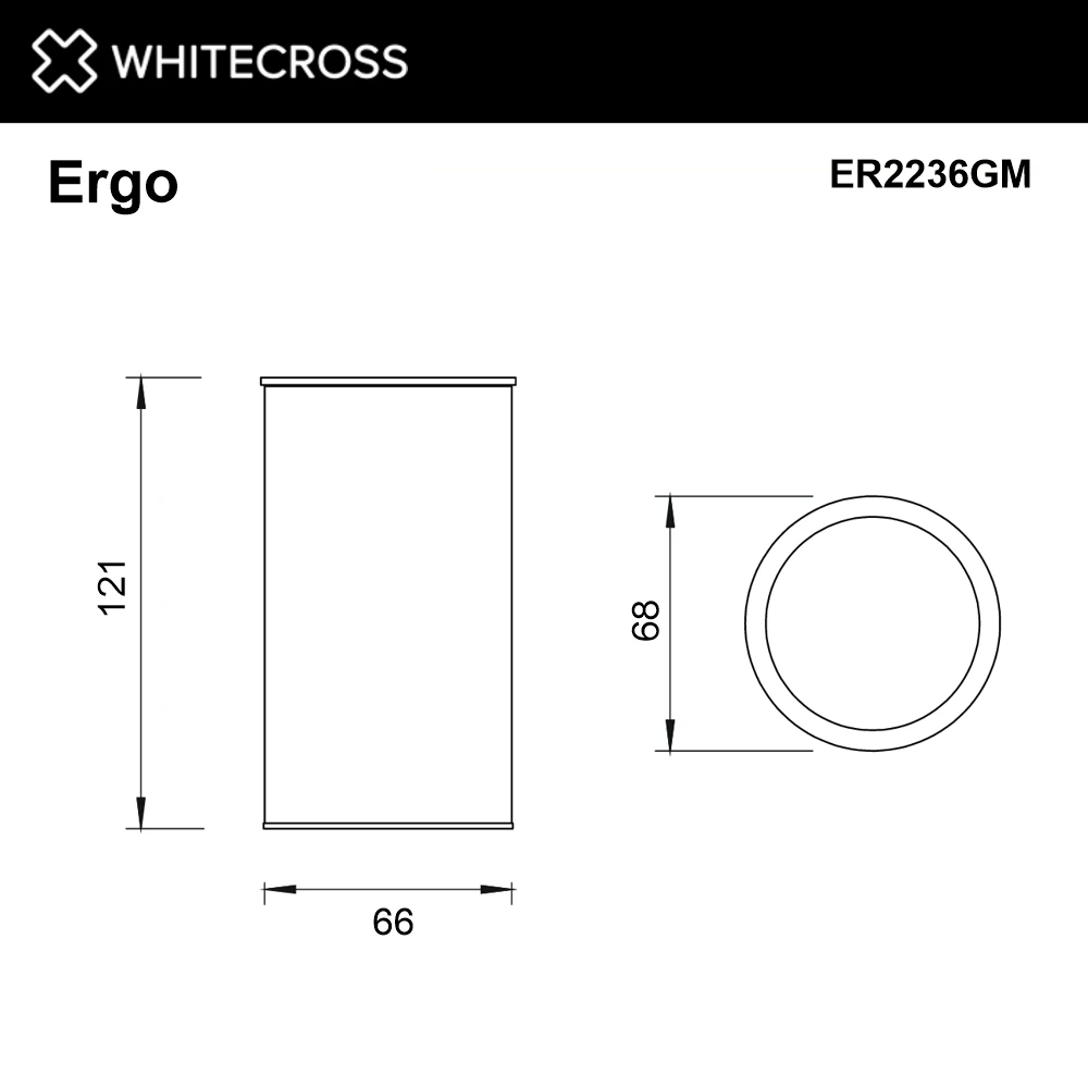 Стакан настольный WHITECROSS Ergo ER2236GM (оружейная сталь) White Cross — изображение товара 2