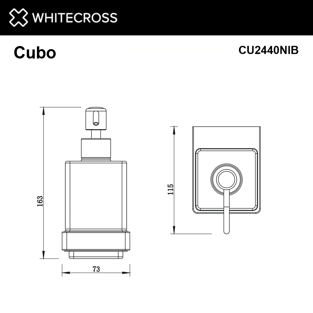Дозатор для жидкого мыла подвесной WHITECROSS Cubo CU2440NIB (брашированный никель) White Cross — изображение товара 2
