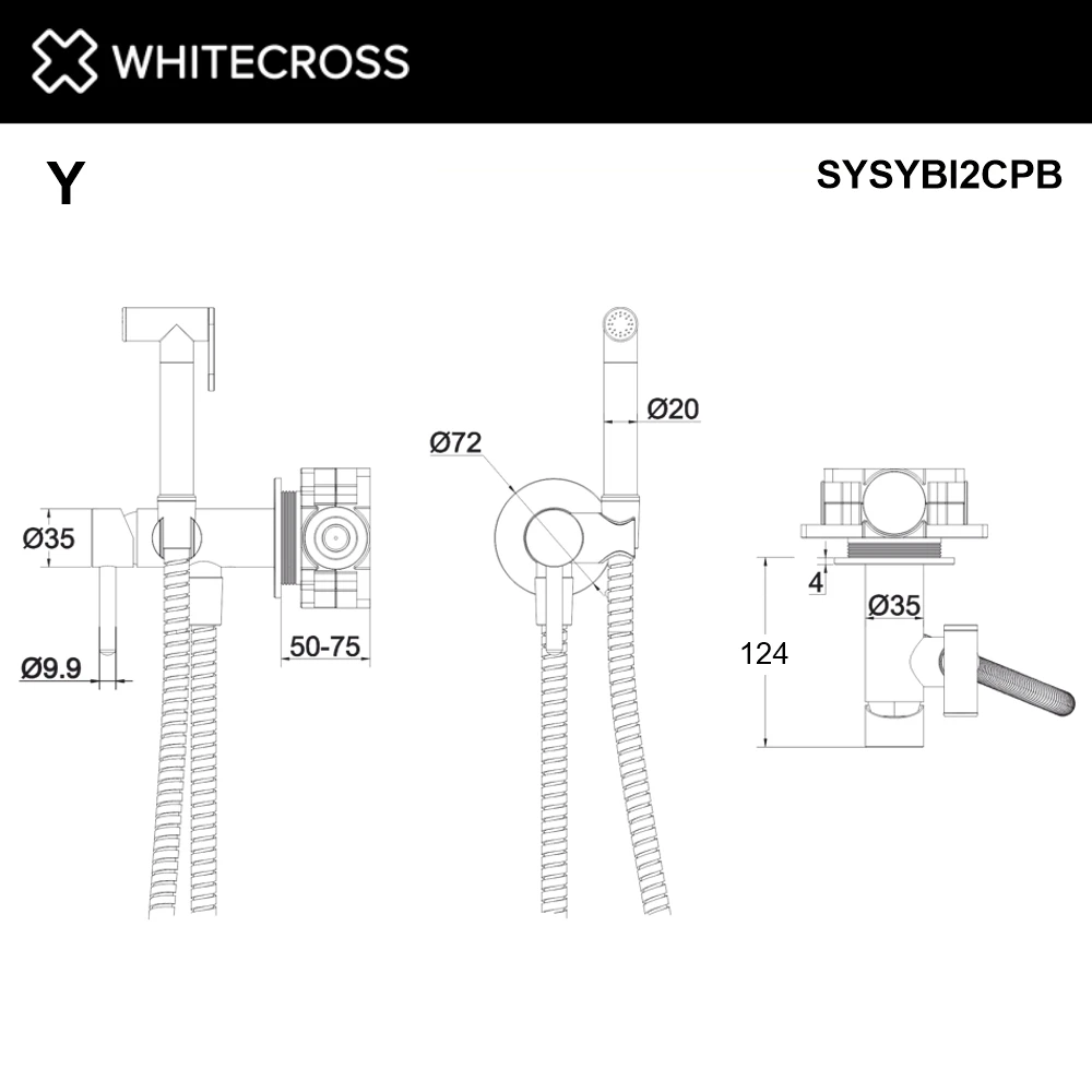 Система для биде скрытого монтажа WHITECROSS SYSYBI2CPB (брашированная медь) White Cross — изображение товара 3