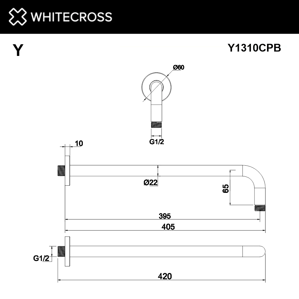 Кронштейн душевой настенный WHITECROSS Y1310CPB (брашированная медь) White Cross — изображение товара 2