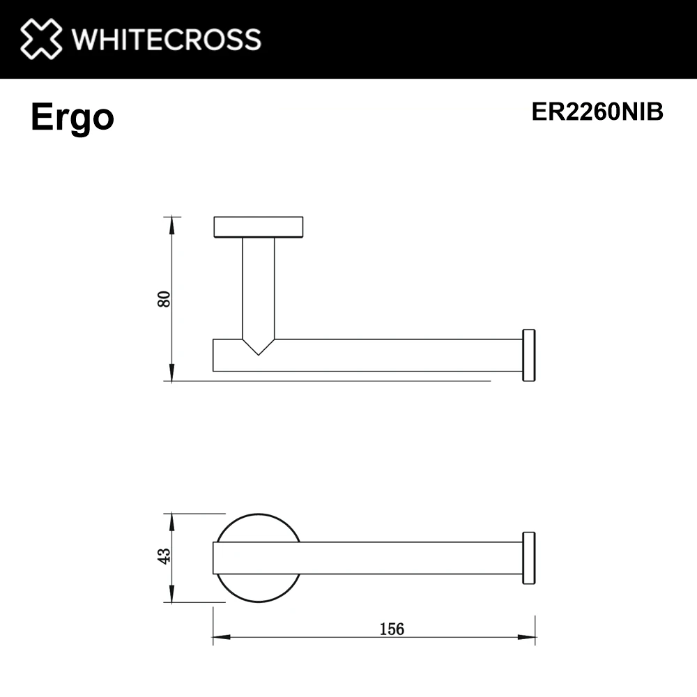 Держатель туалетной бумаги WHITECROSS Ergo ER2260NIB (брашированный никель) White Cross — изображение товара 2