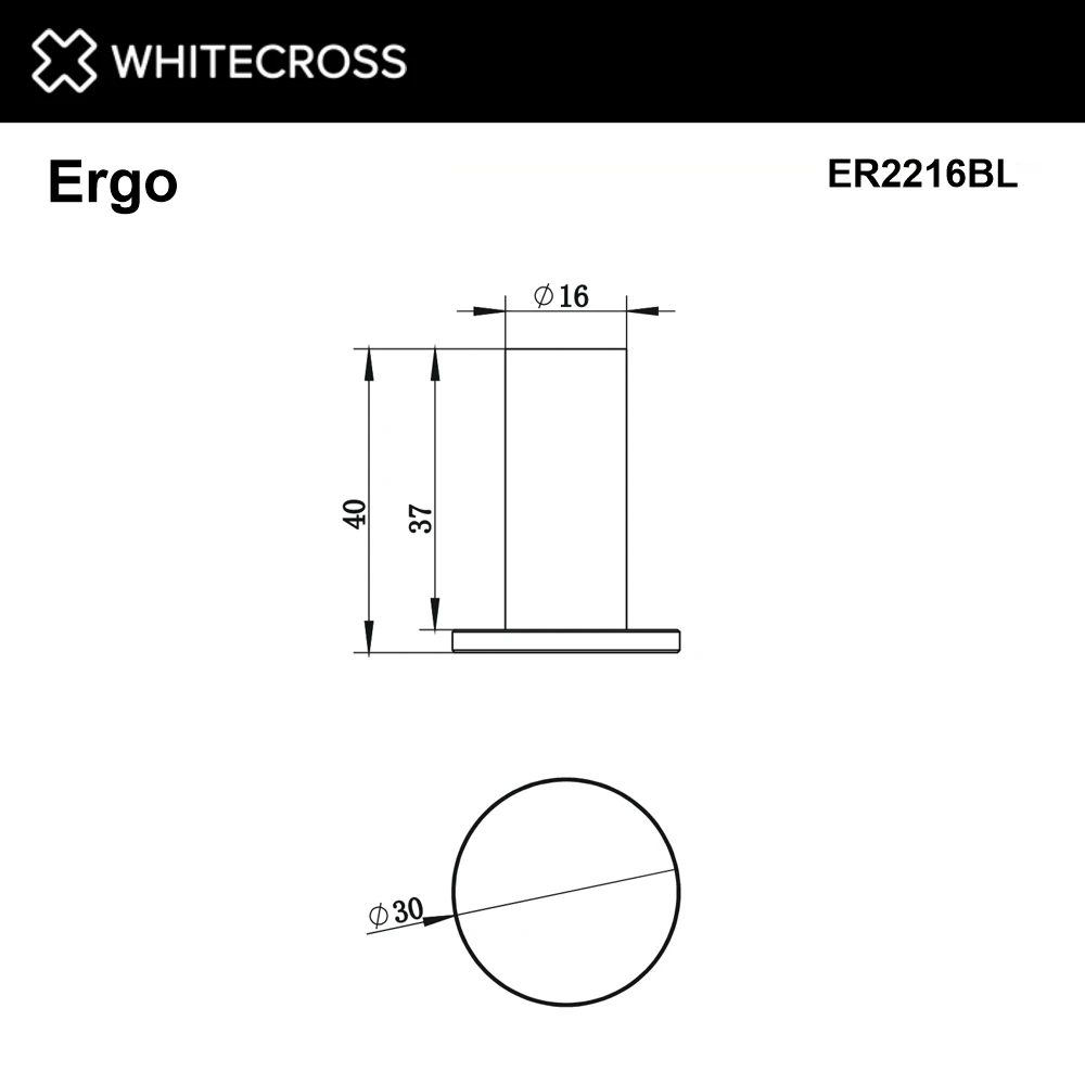 Крючок WHITECROSS Ergo ER2216BL (черный мат) White Cross — изображение товара 2