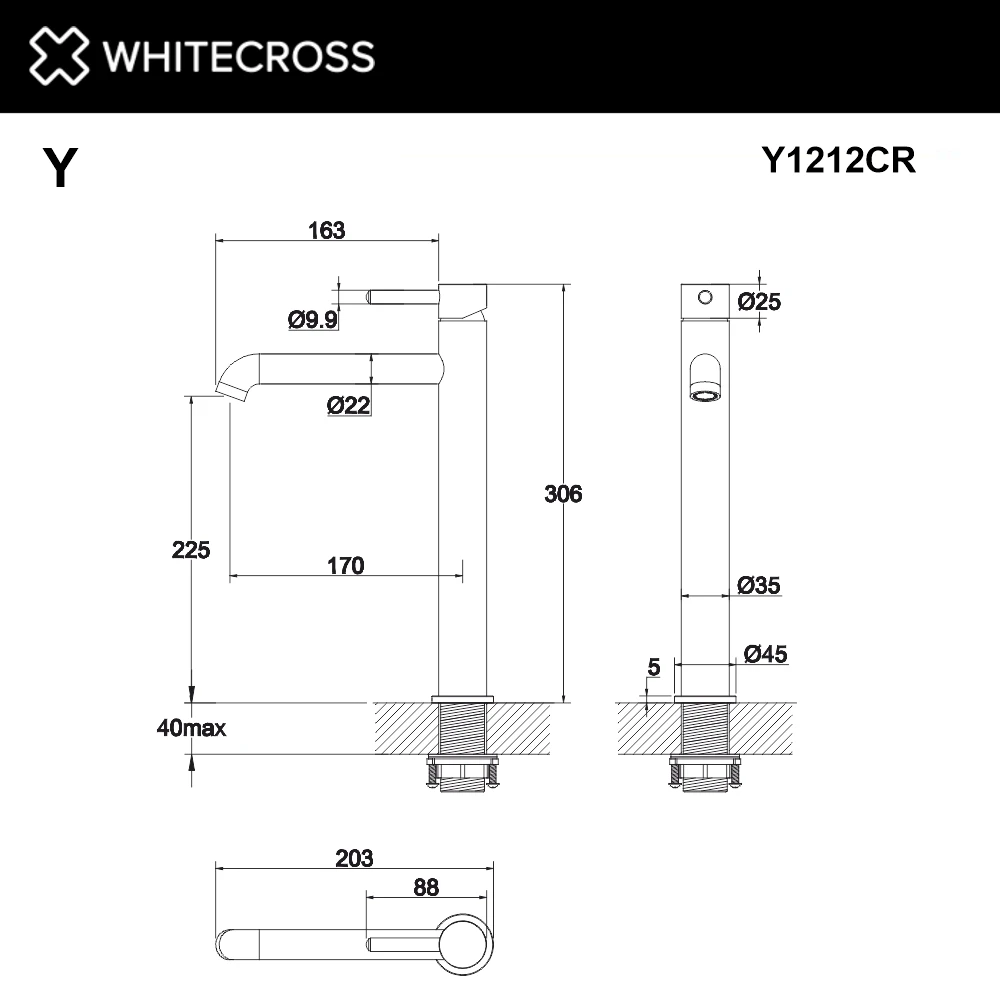 Смеситель для умывальника WHITECROSS Y1212CR (хром) White Cross — изображение товара 4