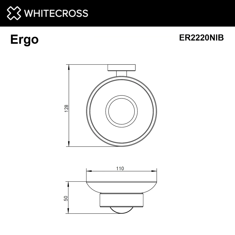 Мыльница подвесная WHITECROSS Ergo ER2220NIB (брашированный никель) White Cross — изображение товара 2