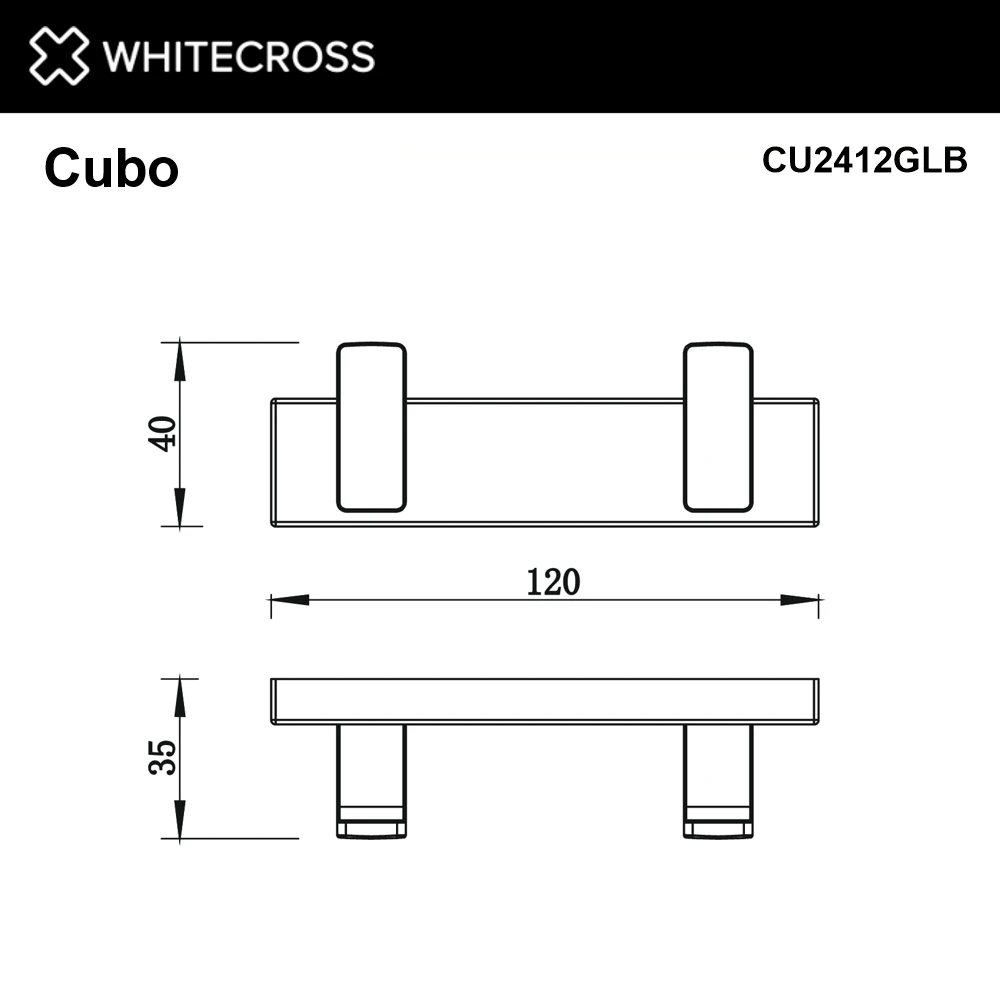 Крючок двойной WHITECROSS Cubo CU2412GLB (брашированное золото) White Cross — изображение товара 2