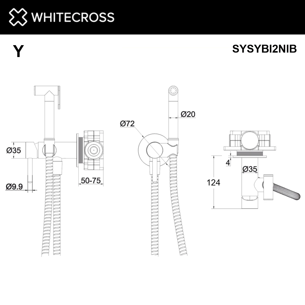 Система для биде скрытого монтажа WHITECROSS SYSYBI2NIB (брашированный никель) White Cross — изображение товара 3