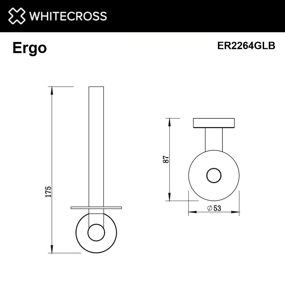 Держатель запасного рулона туалетной бумаги WHITECROSS Ergo ER2264GLB (брашированное золото) White Cross — изображение товара 2