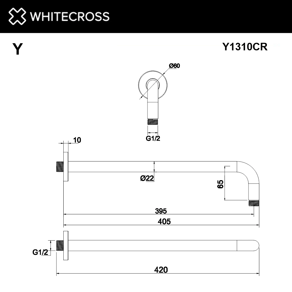 Кронштейн душевой настенный WHITECROSS Y1310CR (хром) White Cross — изображение товара 2