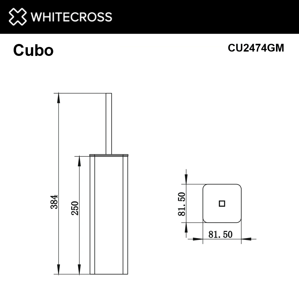 Ёршик напольный WHITECROSS Cubo CU2474GM (оружейная сталь) White Cross — изображение товара 2