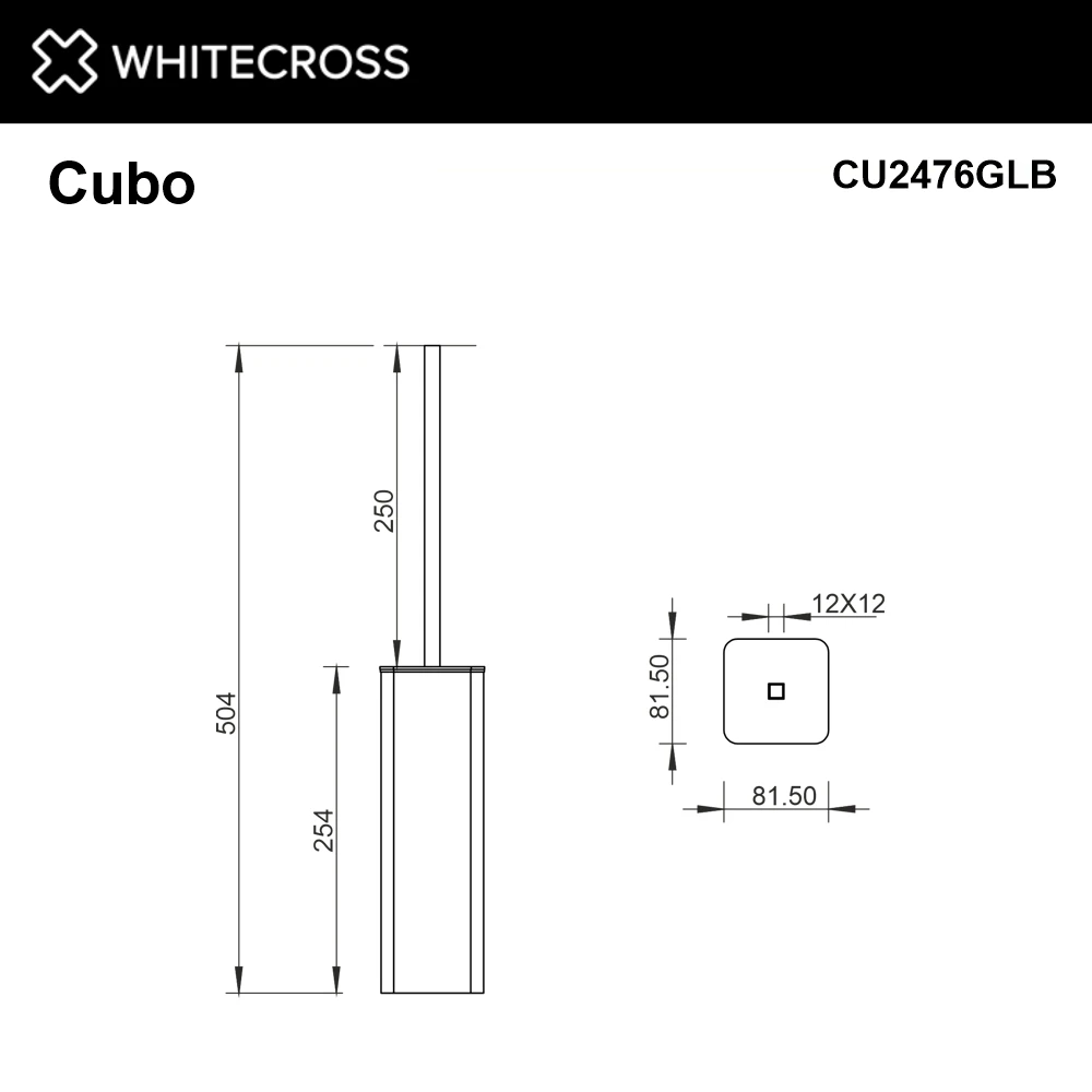 Ёршик напольный WHITECROSS Cubo CU2476GLB (брашированное золото) White Cross — изображение товара 2