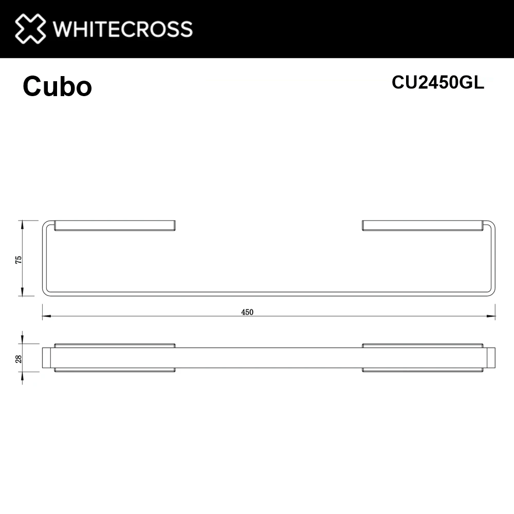 Полотенцедержатель 450 мм. WHITECROSS Cubo CU2450GL (золото) White Cross — изображение товара 2