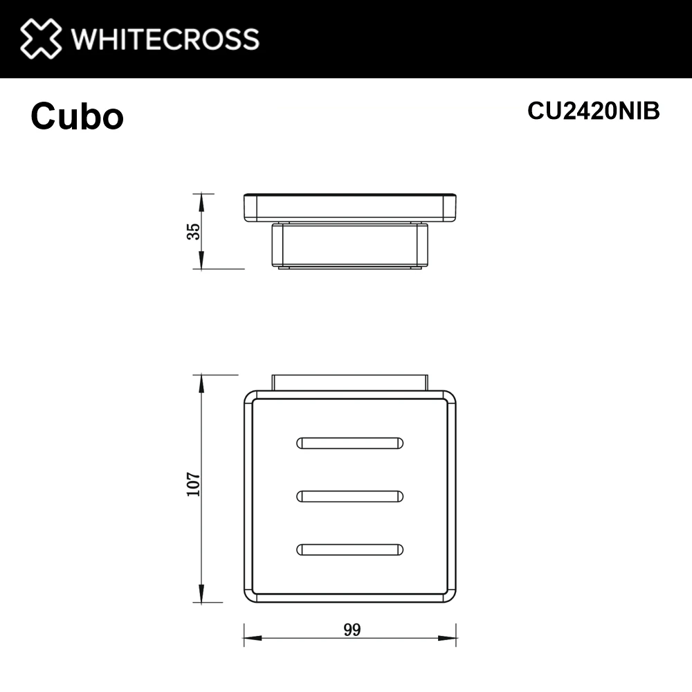 Мыльница подвесная WHITECROSS Cubo CU2420NIB (брашированный никель) White Cross — изображение товара 2