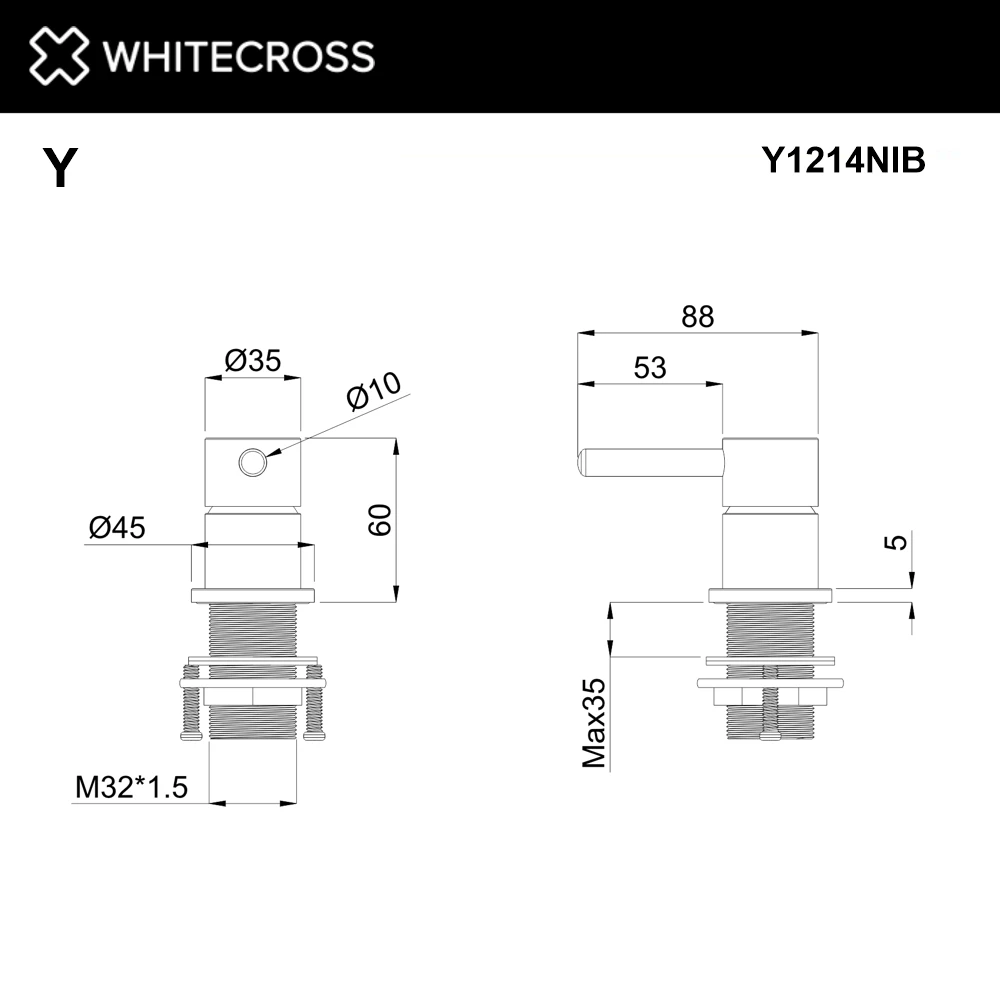 Смеситель для умывальника скрытого монтажа WHITECROSS Y1214NIB (брашированный никель) White Cross — изображение товара 2