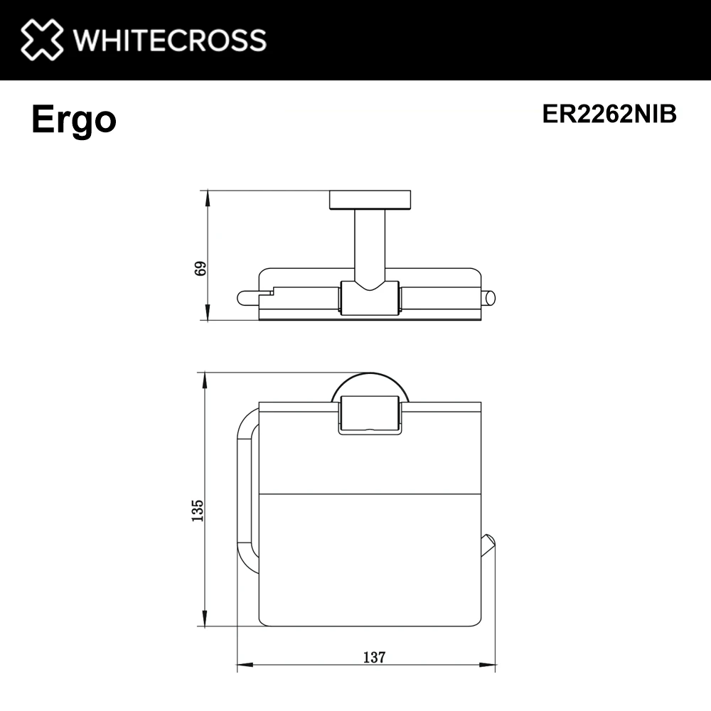 Держатель туалетной бумаги WHITECROSS Ergo ER2262NIB (брашированный никель) White Cross — изображение товара 2