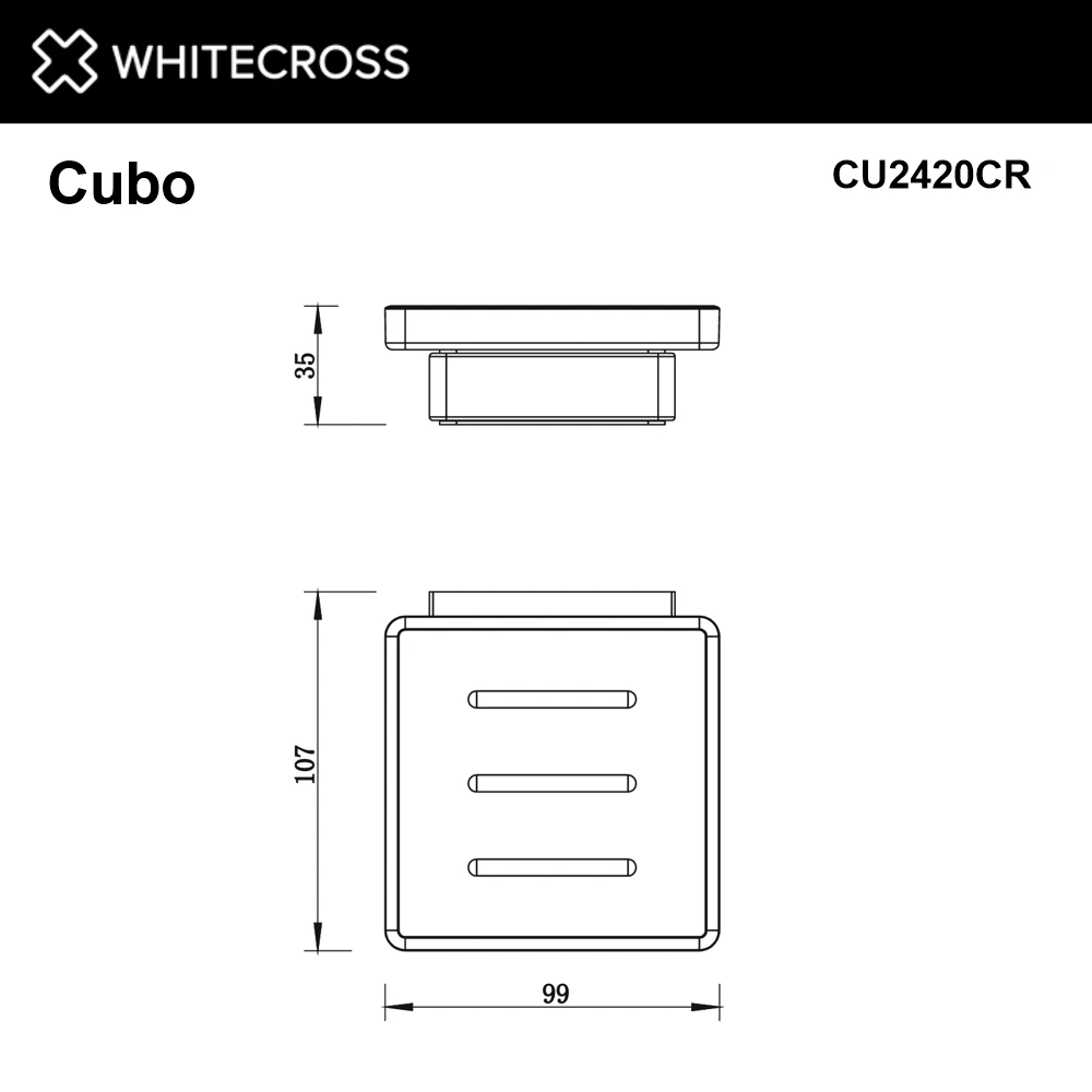 Мыльница подвесная WHITECROSS Cubo CU2420CR (хром) White Cross — изображение товара 2