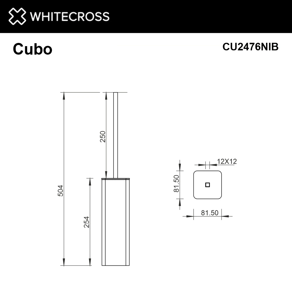 Ёршик напольный WHITECROSS Cubo CU2476NIB (брашированный никель) White Cross — изображение товара 2
