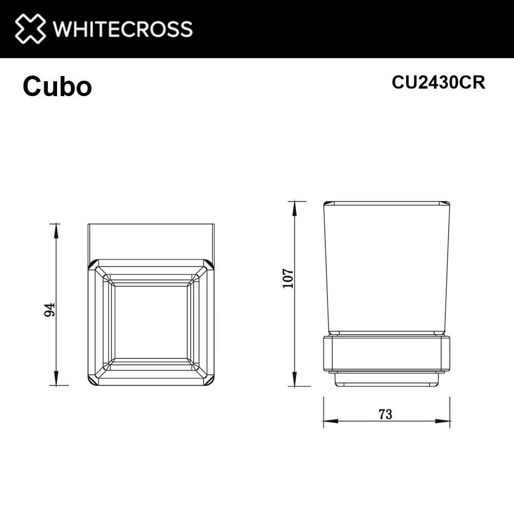 Стакан подвесной WHITECROSS Cubo CU2430CR (хром) White Cross — изображение товара 2