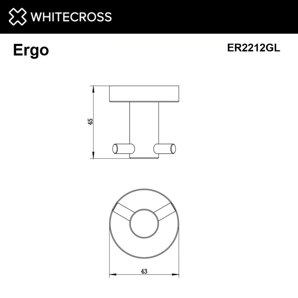 Крючок двойной WHITECROSS Ergo ER2212GL (золото) White Cross — изображение товара 2
