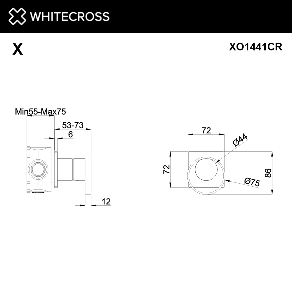 Смеситель скрытого монтажа на 1 потребитель WHITECROSS XO1441CR (хром) White Cross — изображение товара 2